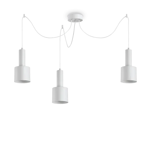 Светильник подвесной HOLLY SP3 BIANCO Ideal Lux белый на 3 лампы, основание белое в стиле современный spider