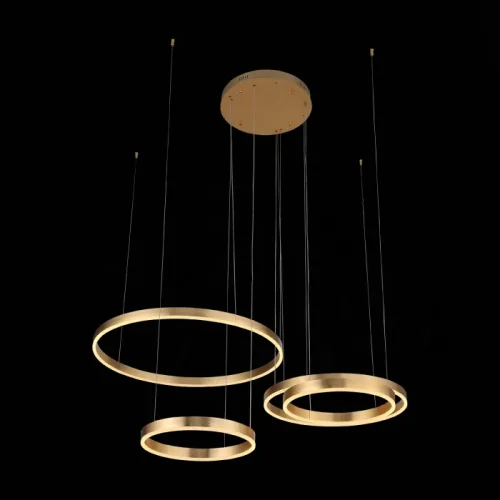 Светильник подвесной ЛЕД с пультом Онз (Onze) SL944.203.04 ST-Luce золотой на 1 лампу, основание золотое в стиле хай-тек кольца с пультом фото 3