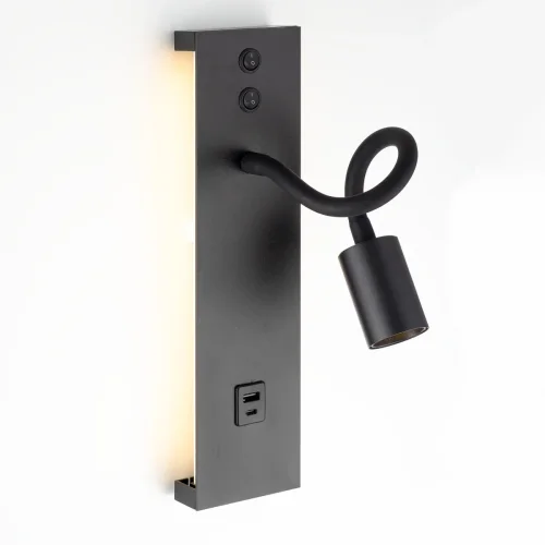 Бра с выключателем LED USB Декарт CL704471 Citilux чёрный на 1 лампу, основание чёрное в стиле современный хай-тек гибкая ножка для чтения usb фото 6