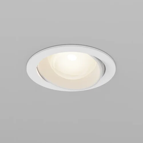 Светильник точечный LED Lens DL105-12W3K-W Maytoni белый на 1 лампу, основание белое в стиле современный хай-тек круглый