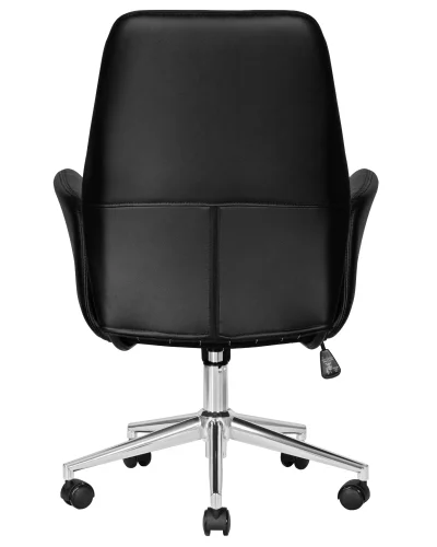 Офисное кресло для руководителя 125B-LMR SAMUEL, цвет черный Dobrin, чёрный/экокожа, ножки/металл/хром, размеры - 960*1060***640*650 фото 5