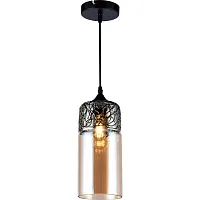 Светильник подвесной Rima 2041/73/01P Stilfort янтарный 1 лампа, основание чёрное в стиле современный 