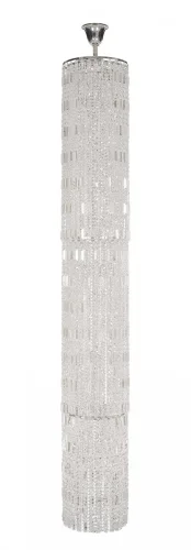 Люстра хрустальная каскадная столб Belluno E 1.9.35.400 N Dio D'Arte без плафона прозрачная на 20 ламп, основание серое никель в стиле классический 