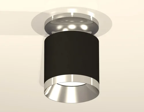 Светильник накладной XS7402082 Ambrella light чёрный 1 лампа, основание серебряное в стиле хай-тек современный круглый фото 2