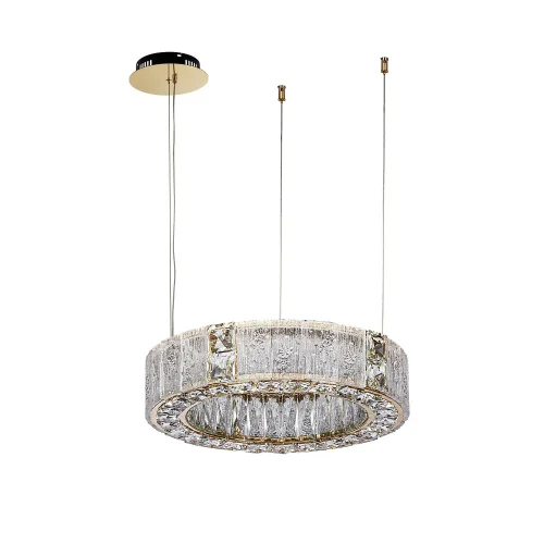 Люстра подвесная LED Templum 4204-4P Favourite бежевая янтарная на 1 лампа, основание матовое золото в стиле классический кольца фото 2