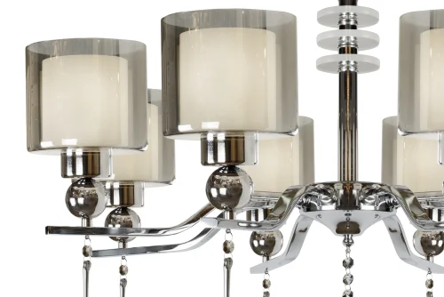 Люстра подвесная Milano 70291-8 CR iLamp серая на 8 ламп, основание никель в стиле современный американский фото 2