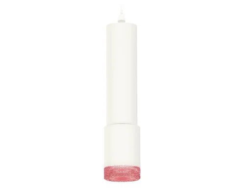 Светильник подвесной XP7421003 Ambrella light розовый белый 1 лампа, основание белое в стиле хай-тек современный трубочки