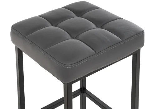 Барный стул Лофт кожзам темно-серый / черный матовый 385633 Woodville, серый/искусственная кожа, ножки/металл/чёрный, размеры - ****350*350 фото 2