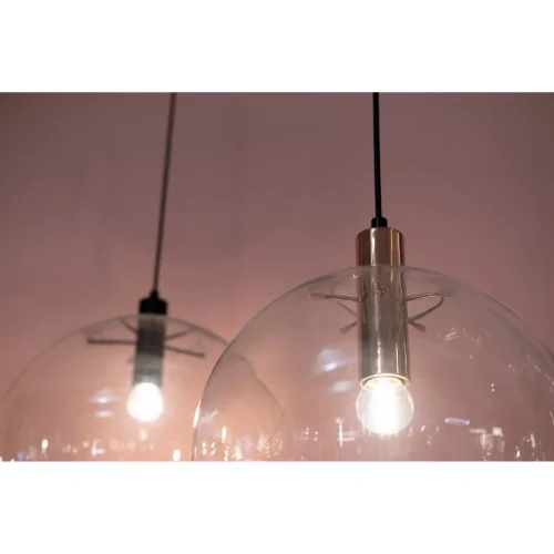 Светильник подвесной 0869PLA-1PG Milosh Tendence прозрачный 1 лампа, основание розовое золотое в стиле современный шар фото 2