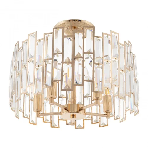 Люстра потолочная Sorrento-3209 373209/5/80/390 GD Arte Milano прозрачная на 5 ламп, основание золотое в стиле современный фото 4 Люстра потолочная Sorrento-3209 373209/5/80/390 GD Arte Milano прозрачная на 5 ламп, основание золотое в стиле современный фото 4