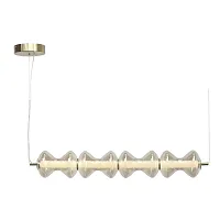 Светильник подвесной LED Spine SL6136.223.01 ST-Luce янтарный на 1 лампу, основание золотое в стиле современный линейный