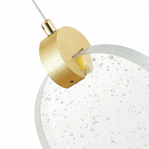 Светильник подвесной LED Montecelio SL6104.203.09 ST-Luce прозрачный 9 ламп, основание золотое в стиле современный каскад фото 4