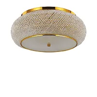 Люстра хрустальная PASHA PL10 ORO Ideal Lux золотая прозрачная на 10 ламп, основание золотое в стиле современный 