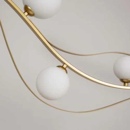 Люстра подвесная Carina 4059-4P F-promo белая на 4 лампы, основание золотое в стиле современный шар фото 7
