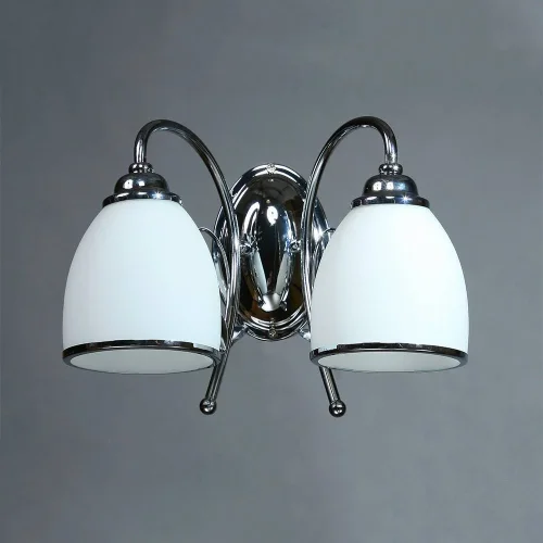 Бра MA02640W/002 Chrome Ambiente by Brizzi белый на 2 лампы, основание хром в стиле современный 