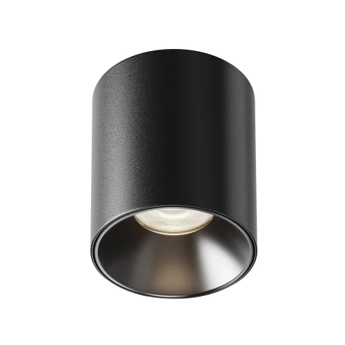Светильник накладной LED Alfa LED C064CL-12W4K-RD-B Maytoni чёрный на 1 лампу, основание чёрное в стиле хай-тек современный круглый