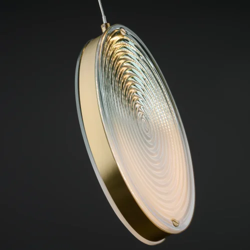 Светильник подвесной LED Lolli FR6139PL-L8BS1 Freya зелёный на 1 лампу, основание латунь в стиле современный фото 6