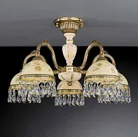Люстра потолочная PL 6926/5 Reccagni Angelo жёлтая на 5 ламп, основание золотое в стиле кантри классический 