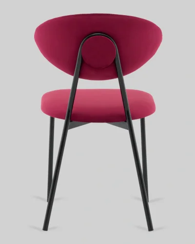 Стул обеденный Квинси велюр винный УТ000041640 Stool Group, бордовый/велюр, ножки/металл/чёрный, размеры - ***** фото 4