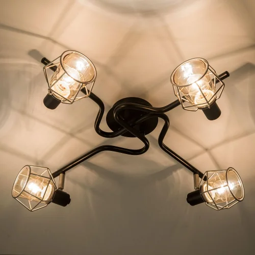 Светильник потолочный лофт Таверна CL542541 Citilux бежевый 4 лампы, основание чёрное в стиле лофт  фото 5