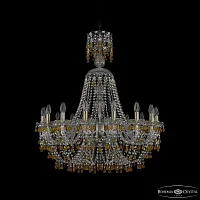 Люстра подвесная 1410/16/300/XL-95 Pa V1003 Bohemia Ivele Crystal без плафона на 16 ламп, основание бронзовое в стиле классический виноград