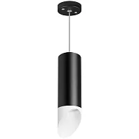 Светильник подвесной Rullo RP48736 Lightstar чёрный белый 1 лампа, основание чёрное в стиле хай-тек трубочки