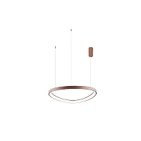 Светильник подвесной LED 0686CL-60BR Milosh Tendence коричневый 1 лампа, основание коричневое в стиле современный хай-тек кольца