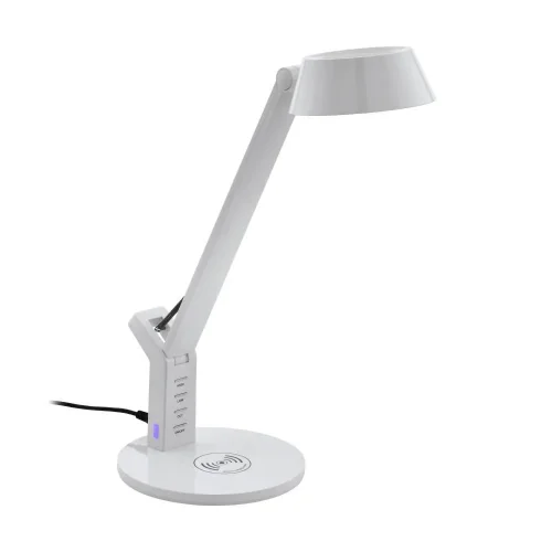 Настольная лампа офисная LED Banderalo 99831 Eglo белая 1 лампа, основание белое полимер в стиле современный 