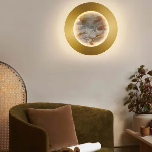 Люстра подвесная LED Lago 4598-1P Favourite бежевая разноцветная на 1 лампу, основание чёрное в стиле современный фото 3