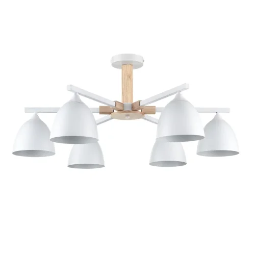 Люстра потолочная Colange 8095/6C Lumion белая на 6 ламп, основание белое в стиле скандинавский 