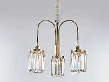 Люстра подвесная 4503/C gold Newport прозрачная на 3 лампы, основание золотое в стиле классический 