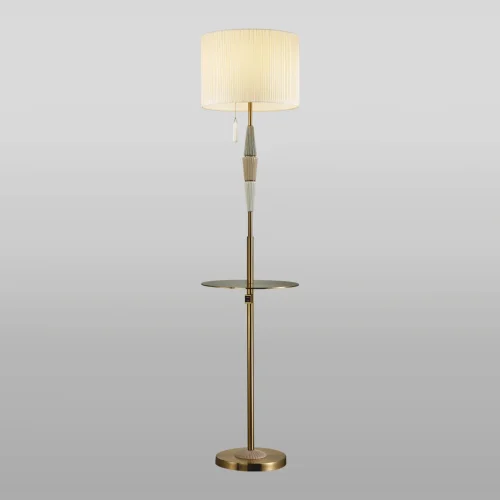 Торшер Latte 5403/1F Odeon Light со столиком usb бежевый 1 лампа, основание бронзовое в стиле классический
 фото 4
