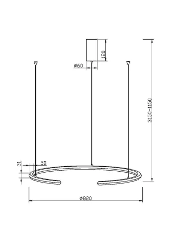 Светильник подвесной LED Motion MOD276PL-L20W3K1 Maytoni белый на 1 лампу, основание белое в стиле хай-тек современный кольца фото 2