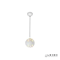 Светильник подвесной LED Mob P1009-1 WH iLedex белый на 1 лампу, основание белое в стиле современный хай-тек шар