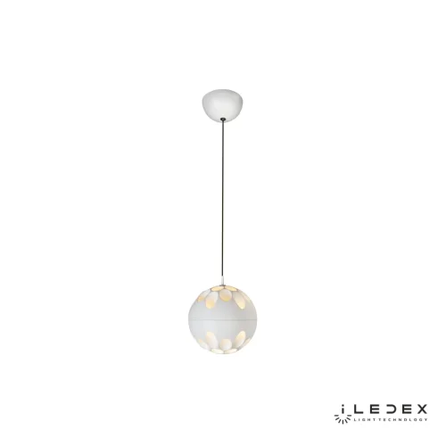 Светильник подвесной LED Mob P1009-1 WH iLedex белый на 1 лампу, основание белое в стиле современный хай-тек шар