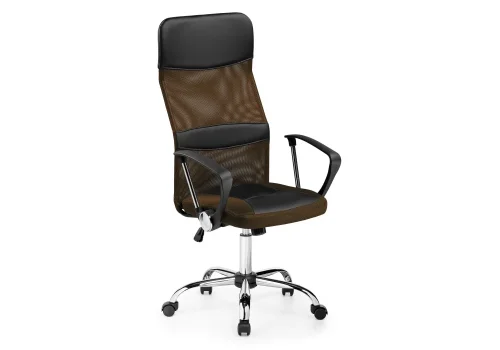 Компьютерное кресло Arano brown 11993 Woodville, коричневый/искусственная кожа ткань, ножки/металл/хром, размеры - *1280***600*610 фото 6