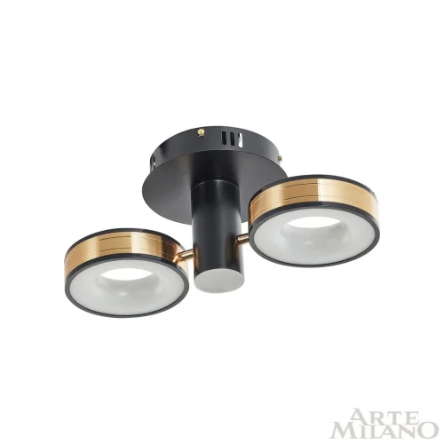 Люстра потолочная LED Ferrara-71040 271040/2R BK/GD Arte Milano белая на 1 лампу, основание чёрное в стиле современный хай-тек фото 7