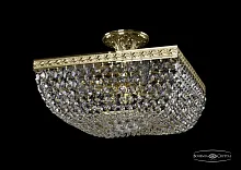 Люстра потолочная хрустальная 19282/35IV G Bohemia Ivele Crystal прозрачная на 4 лампы, основание золотое в стиле классический sp