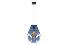 Светильник подвесной Pear 8827/1P BU iLamp синий 1 лампа, основание хром в стиле современный лофт выдувное