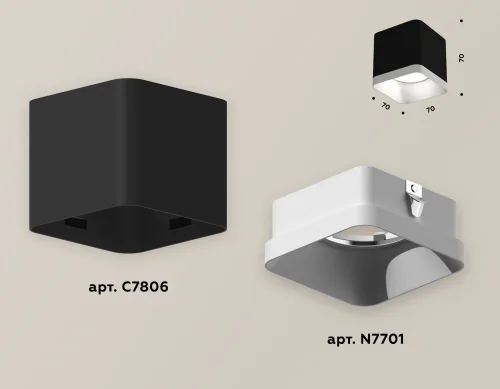 Светильник накладной Techno Spot XS XS7806001 Ambrella light чёрный 1 лампа, основание чёрное в стиле хай-тек современный квадратный фото 3