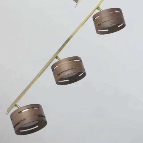 Светильник потолочный LED Чил-аут 725011006 DeMarkt коричневый 6 ламп, основание золотое в стиле хай-тек  фото 9