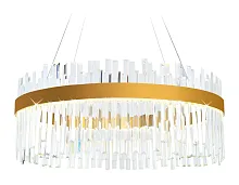 Люстра подвесная LED TR5012 Ambrella light прозрачная на 1 лампа, основание золотое в стиле классический современный 