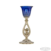 Настольная лампа 71400L/15 GW P2 Clear-Blue/H-1K FA1S Bohemia Ivele Crystal синяя 1 лампа, основание золотое металл в стиле классический 