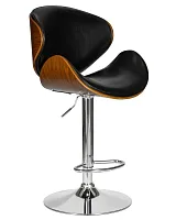 Стул барный 6023-LMZ JACK, цвет сиденья черный (ABD 002), цвет каркаса сиденья коричневое дерево, цвет основания хром Dobrin, чёрный/экокожа, ножки/металл/хром, размеры - 960*1180***520*550