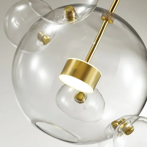 Светильник подвесной LED Bubbles 4640/36L Odeon Light прозрачный 1 лампа, основание золотое в стиле модерн шар фото 4