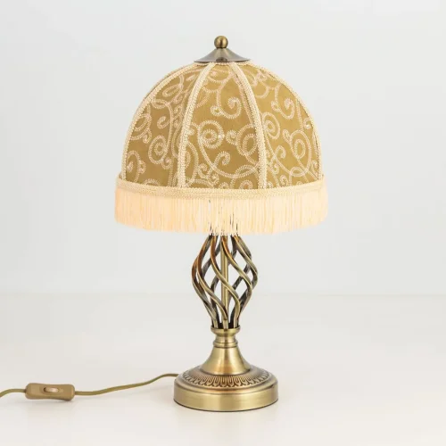 Настольная лампа Базель CL407804 Citilux бежевая 1 лампа, основание бронзовое металл в стиле классический кантри  фото 2