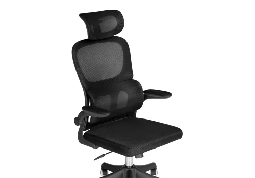 Компьютерное кресло Sprut black 15623 Woodville, чёрный/сетка, ножки/пластик/чёрный, размеры - *1270***640*670 фото 6