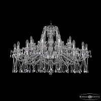 Люстра подвесная 1413/16+8/400 Ni Bohemia Ivele Crystal без плафона на 24 лампы, основание никель в стиле классика sp