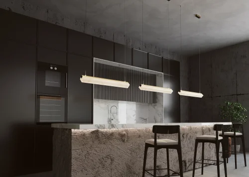 Светильник подвесной LED Petra MOD250PL-L36BS3K Maytoni белый на 1 лампу, основание латунь в стиле современный фото 11