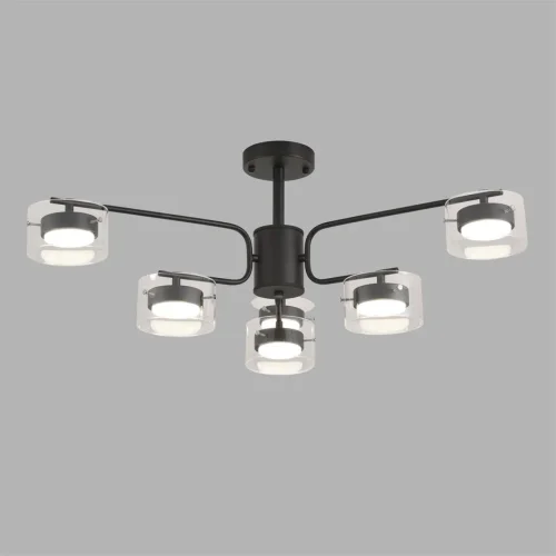 Люстра потолочная Natalina 8349/6C Lumion прозрачная на 6 ламп, основание чёрное в стиле минимализм фото 5